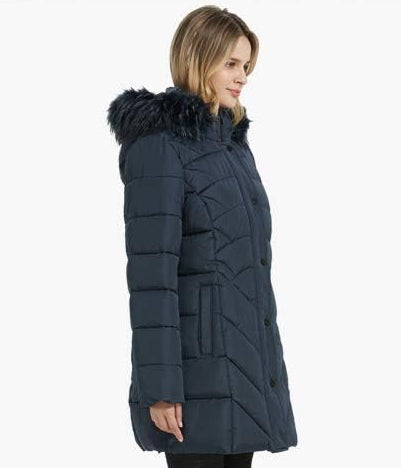 Stylish Faux Fur Hooded Zipper Button Closure Quilted Parka Jacket (XS–3XL) – Free Shipping