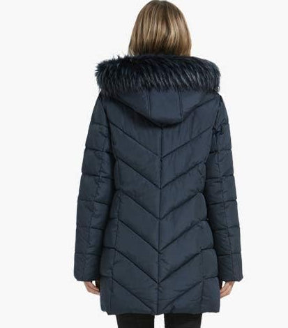 Stylish Faux Fur Hooded Zipper Button Closure Quilted Parka Jacket (XS–3XL) – Free Shipping