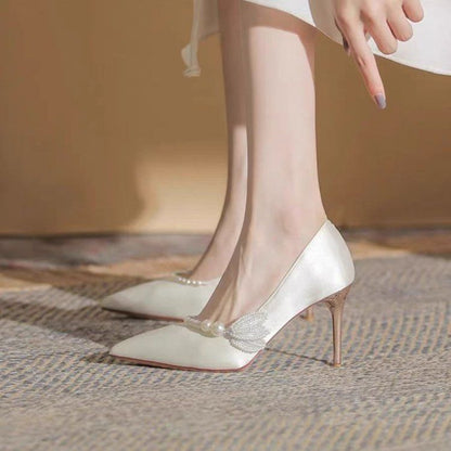 Open-Toe Crossover Strap Mary Jane Stiletto Heels - Free Shipping