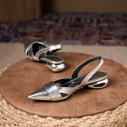 Patent Leather Pointed Toe Cutout Sandals - Free Shipping