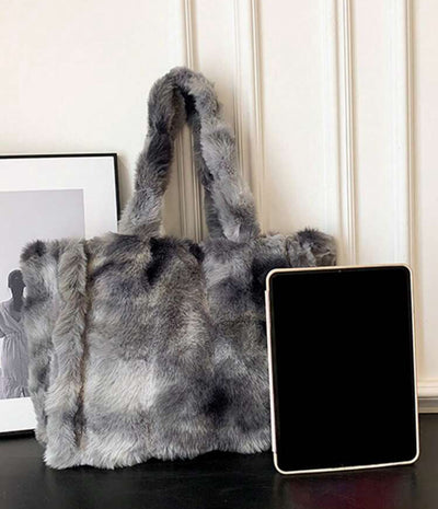 Cozy Chic: Soft Plush Minimalist Fluffy Tote Bag