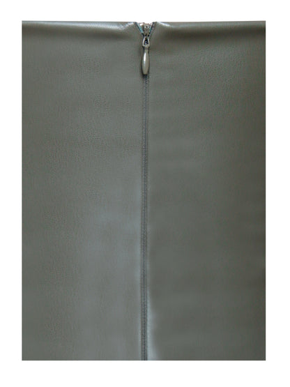 Miss Circle Eliana Olive Vegan Leather Dress - Free Shipping