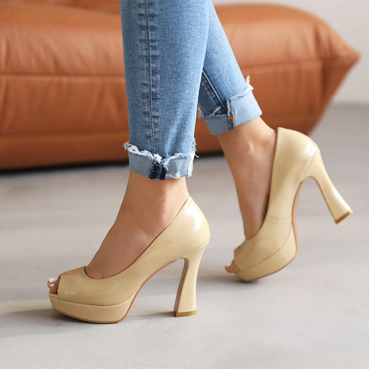 Stylish Peep-Toe Slip-On High Heels Shoes - Free Shipping