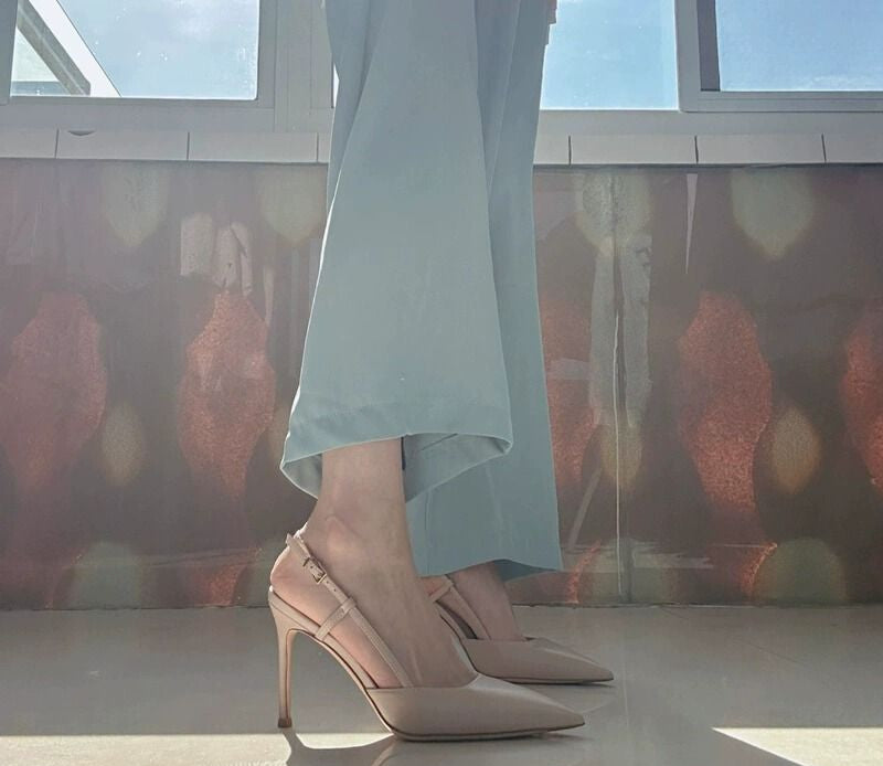 Elegant Black Or Nude Slingback Pumps - Free Shipping