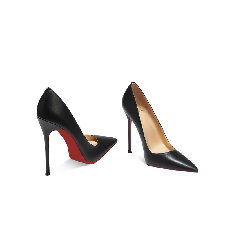 Red Sole Pointed Toe Slip-On Stiletto High Heels - Free Shipping