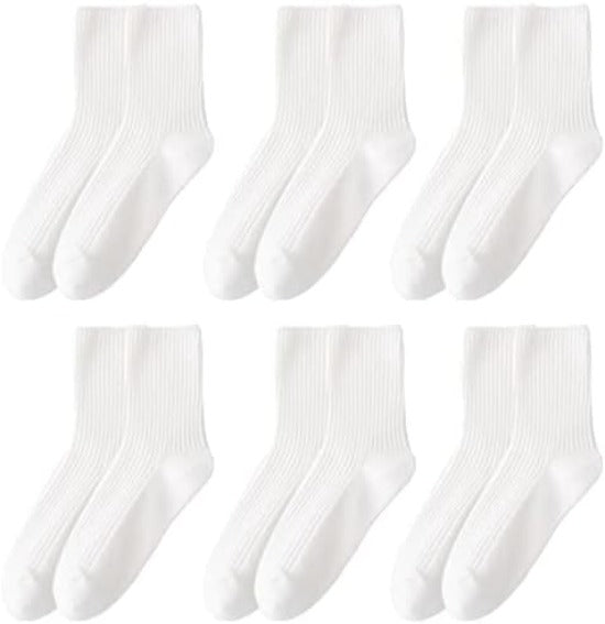 Chic and Comfy Women's Cotton Crew Socks in Neutral Colors