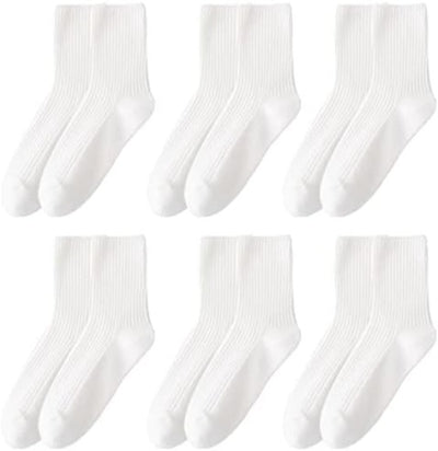 Chic and Comfy Women's Cotton Crew Socks in Neutral Colors