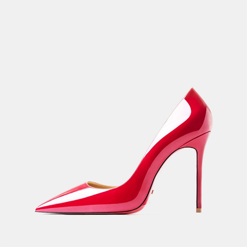 Sophisticated Patent Leather Pointed Toe Stiletto Heels - Free Shipping