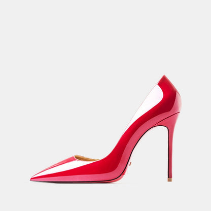 Sophisticated Patent Leather Pointed Toe Stiletto Heels - Free Shipping