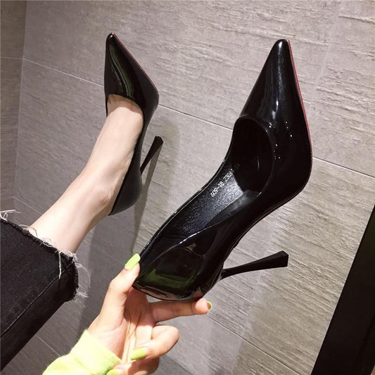 Pointed-Toe Patent Leather Stiletto Heels - Free Shipping