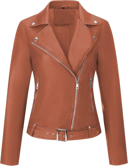 Stylish Faux Leather Fashionable Zipper Biker Outerwear Jacket-Free Shipping