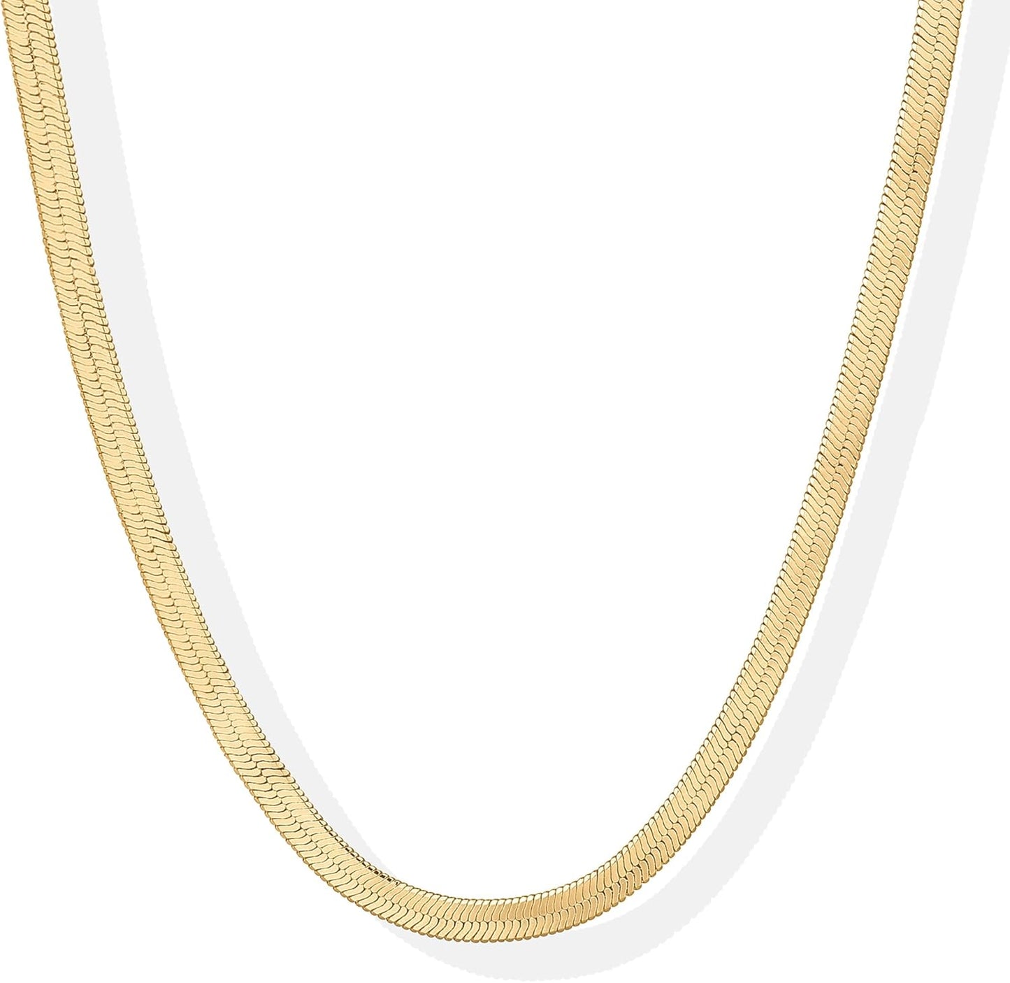 Luxurious Herringbone Chain 14K GP Adjustable Necklace - Free Shipping