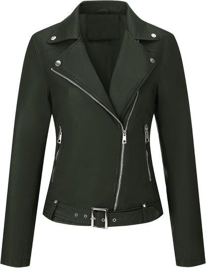 Stylish Faux Leather Fashionable Zipper Biker Outerwear Jacket-Free Shipping