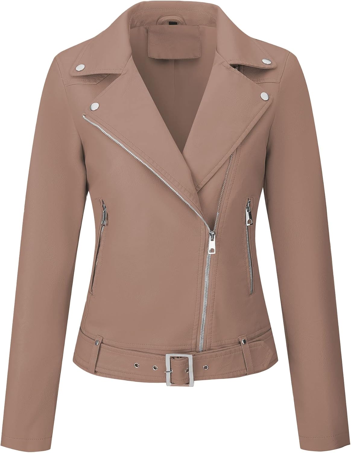 Stylish Faux Leather Fashionable Zipper Biker Outerwear Jacket-Free Shipping