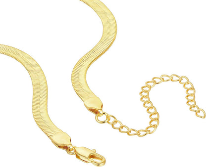 Luxurious Herringbone Chain 14K GP Adjustable Necklace - Free Shipping