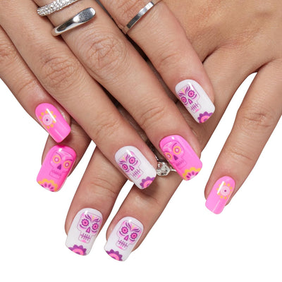 Halloween Colorful Nail Designs Press On Nails 24 Pieces  Set Easy Application-Free Shipping