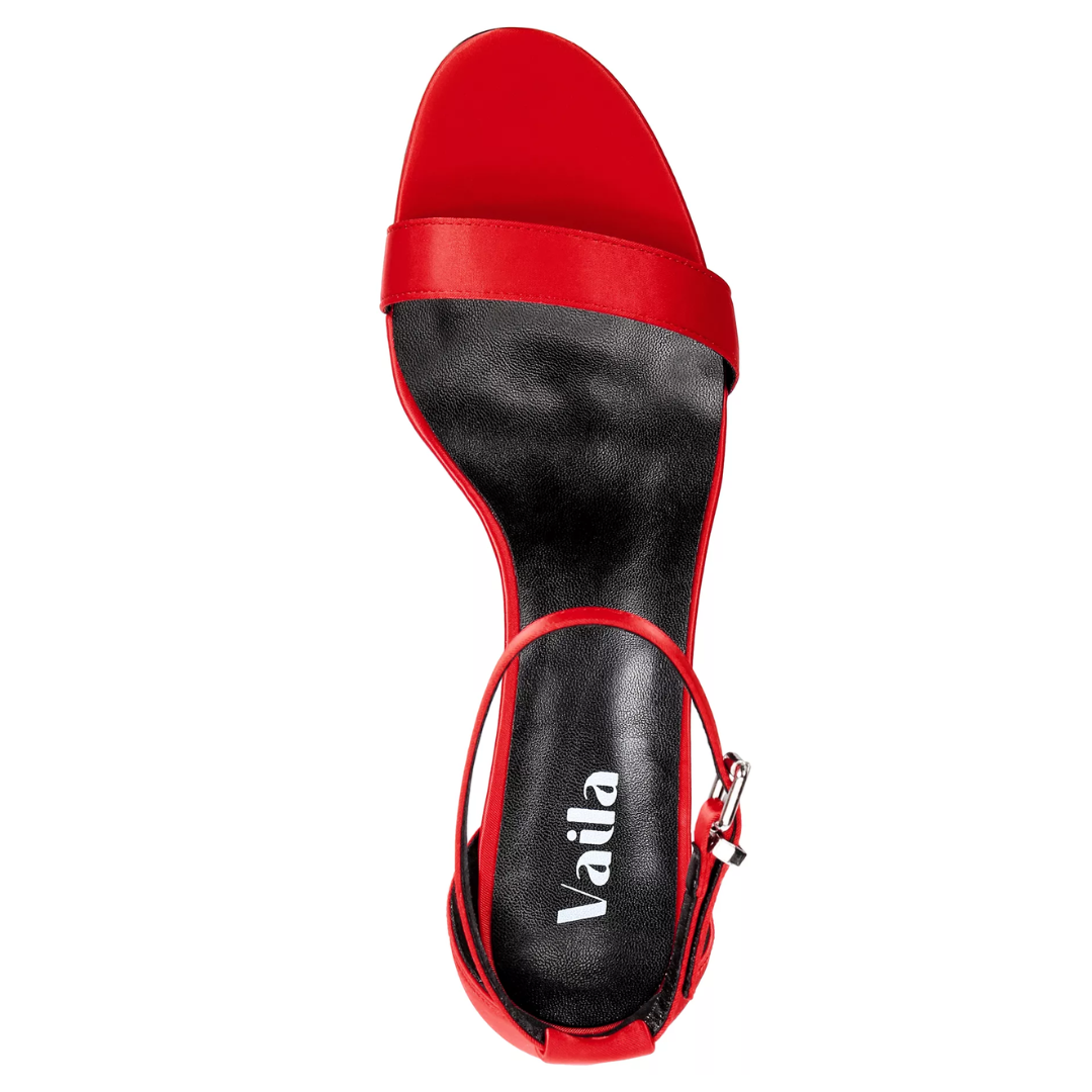 Zoe Sandals Red Block Heel Extended Sizes - Free Shipping