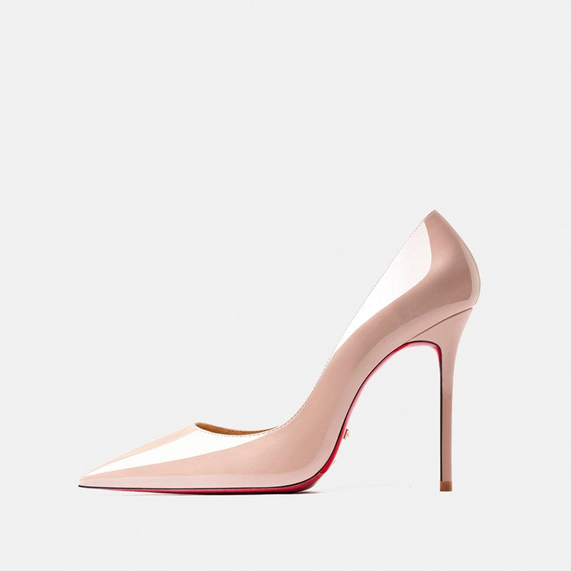 Sophisticated Patent Leather Pointed Toe Stiletto Heels - Free Shipping