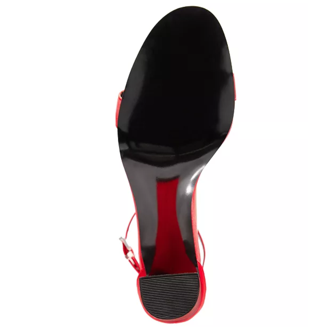 Zoe Sandals Red Block Heel Extended Sizes - Free Shipping