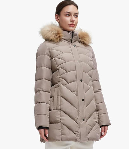 Stylish Faux Fur Hooded Zipper Button Closure Quilted Parka Jacket (XS–3XL) – Free Shipping