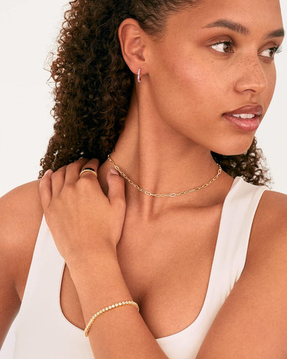 Trendy Paperclip Chain 14K GP Adjustable Necklace - Free Shipping