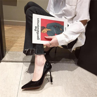 Pointed-Toe Patent Leather Stiletto Heels - Free Shipping