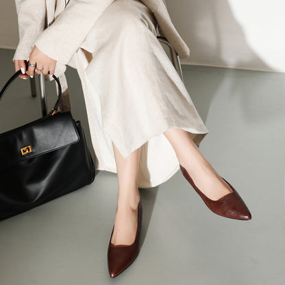 Pointed-Toe Cowhide Kitten Heels - Free Shipping