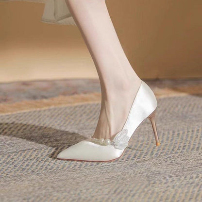 Open-Toe Crossover Strap Mary Jane Stiletto Heels - Free Shipping