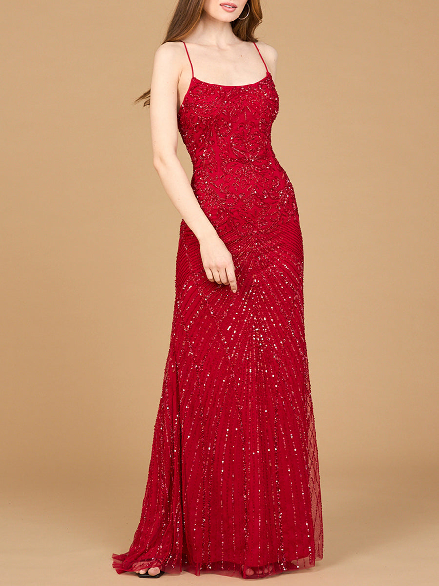 Stylish Lace Up Open Back Beaded Dress - Free Shipping