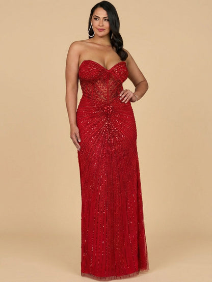 Sexy Embellished Strapless Gown with Slit - Free Shipping