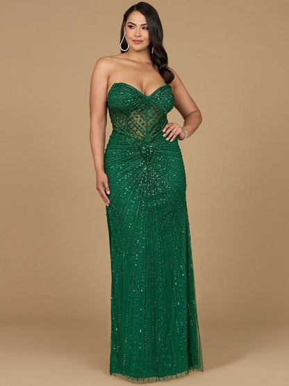 Sexy Embellished Strapless Gown with Slit - Free Shipping