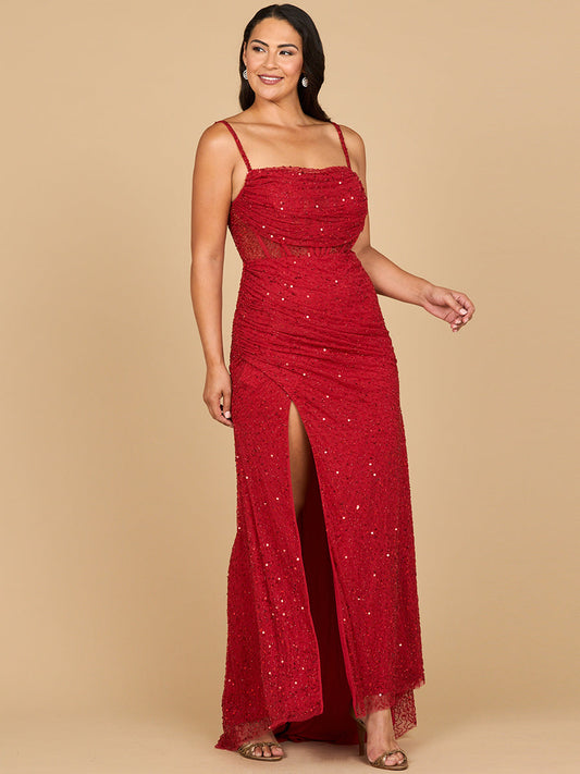 Elegant Corset Gown with Slit - Free Shipping