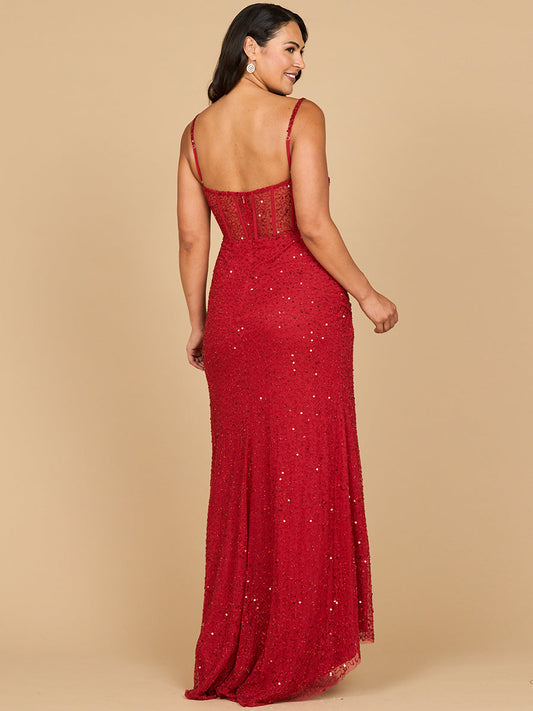 Elegant Corset Gown with Slit - Free Shipping