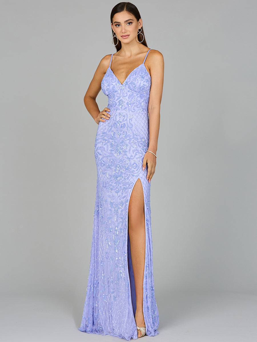 Stunning BodyCon V-Neck Beaded Gown - Free Shipping
