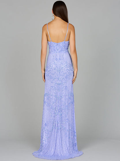 Stunning BodyCon V-Neck Beaded Gown - Free Shipping