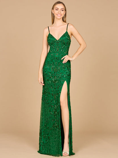 Stunning BodyCon V-Neck Beaded Gown - Free Shipping