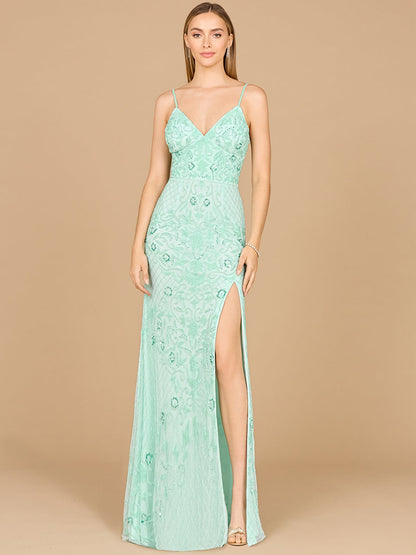 Stunning BodyCon V-Neck Beaded Gown - Free Shipping