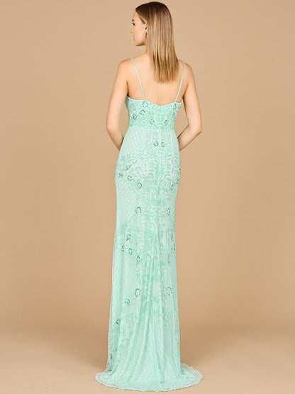 Stunning BodyCon V-Neck Beaded Gown - Free Shipping