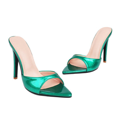 Stylish Pointed Open-Toe Slip On Stiletto High Heels - Free Shipping