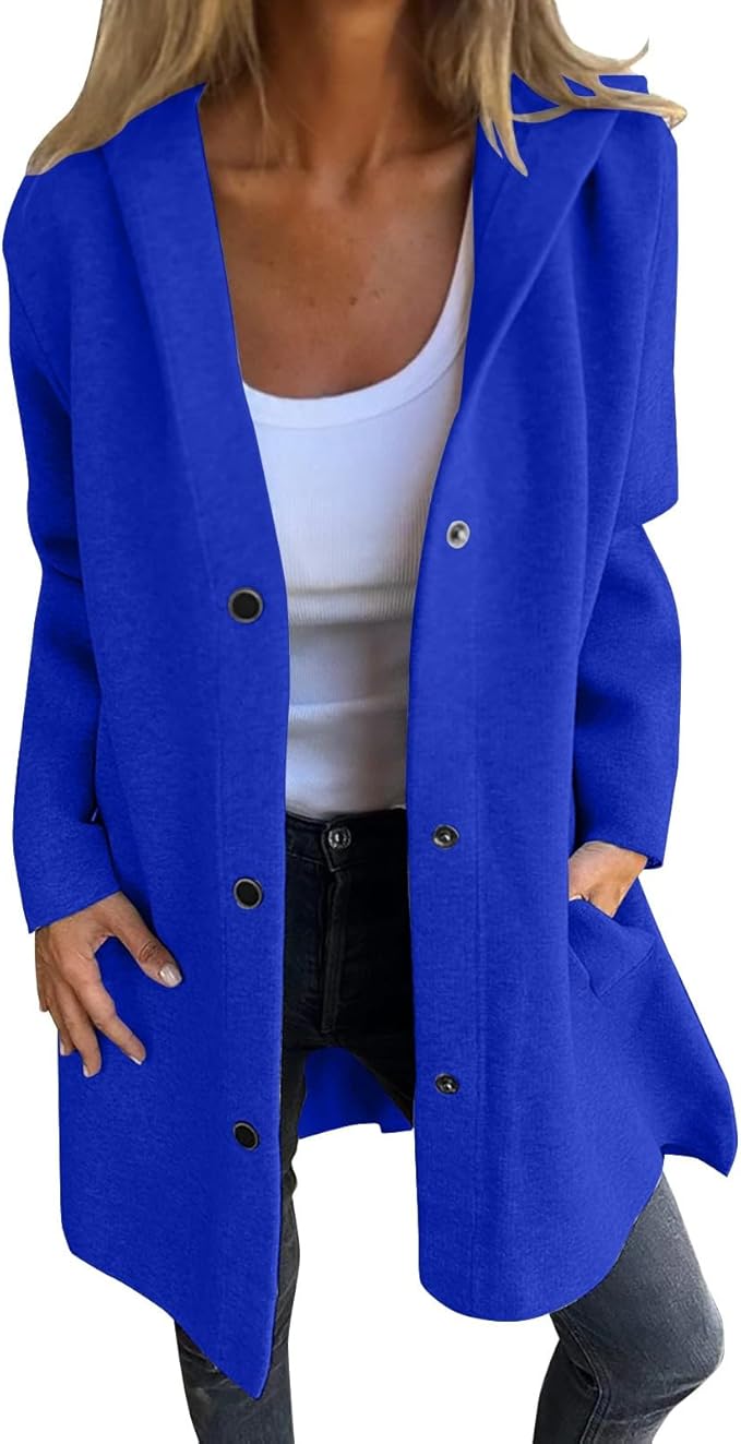 Chic Long Sleeve Open Front Sweater Jacket with Hood - Casual Elegance - Free Shipping