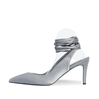 Estelle Strappy Pumps Silver Extended Sizes - Free Shipping