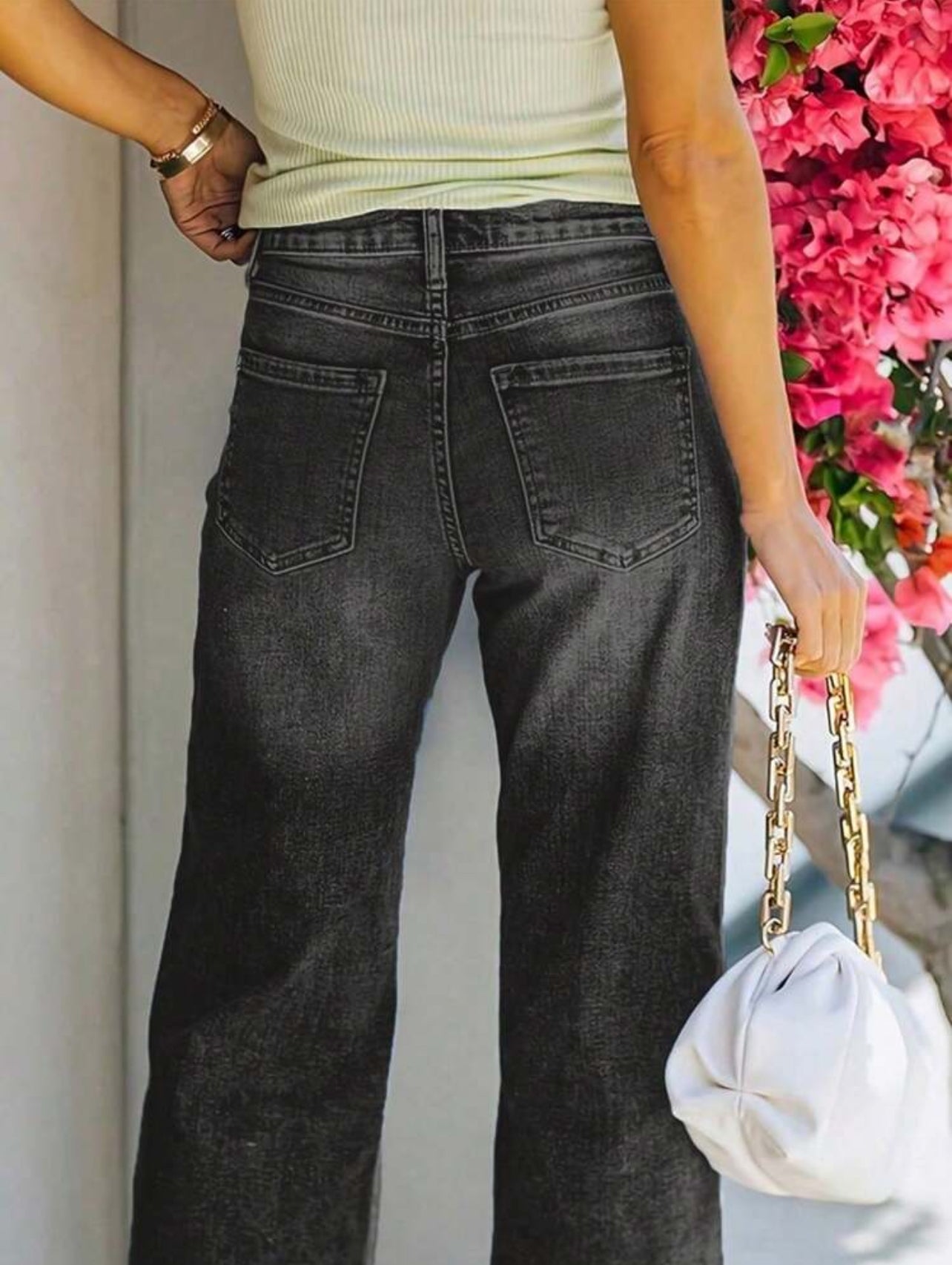 Loose Fit Women's Wide Leg Jeans, Non-Stretch, Denim Pants with Pockets-Free Shipping