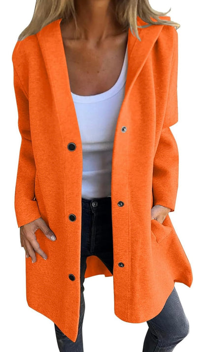 Chic Long Sleeve Open Front Sweater Jacket with Hood - Casual Elegance - Free Shipping