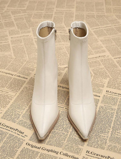 Chic Fashionable Women's Boots, Versatile Thick Heel Pointed Toe Ankle Boots-Free Shipping