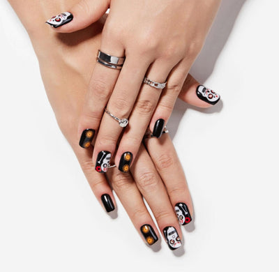 Halloween Colorful Nail Designs Press On Nails 24 Pieces  Set Easy Application-Free Shipping