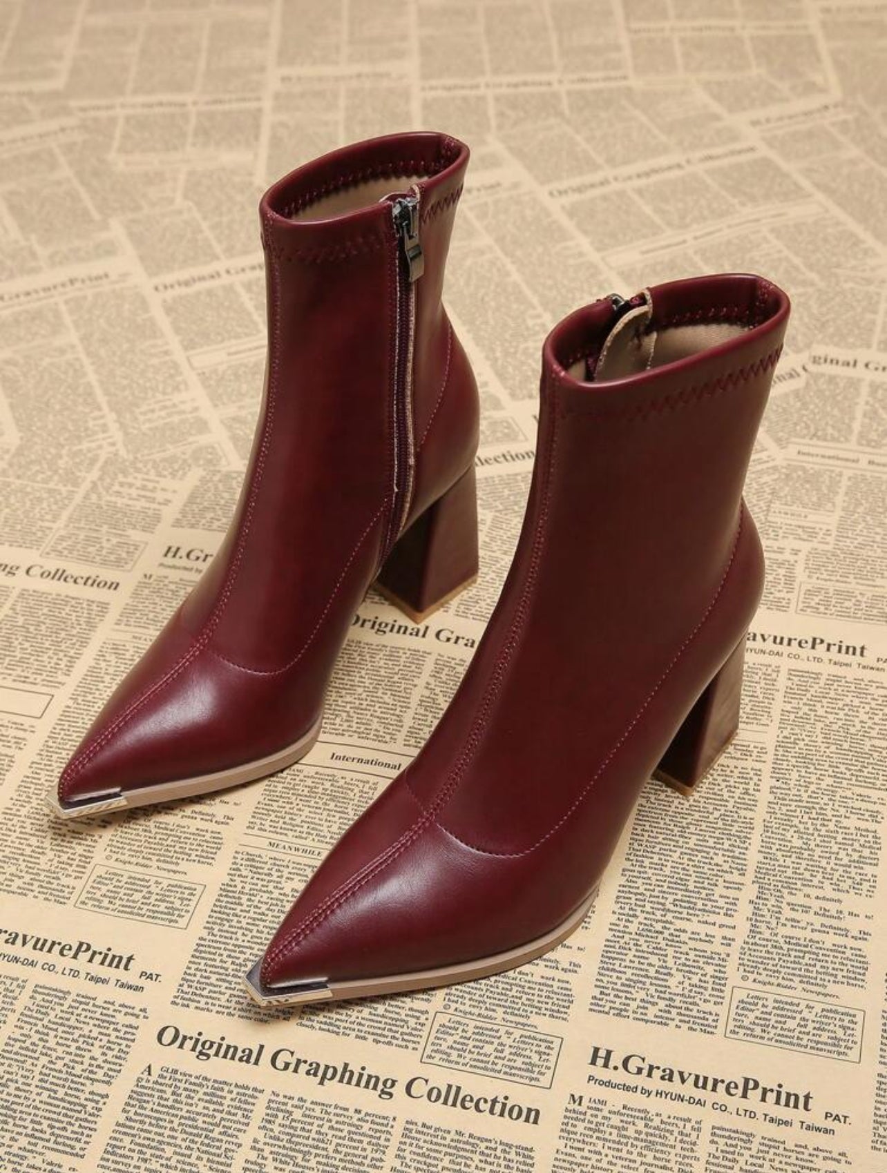 Chic Fashionable Women's Boots, Versatile Thick Heel Pointed Toe Ankle Boots-Free Shipping