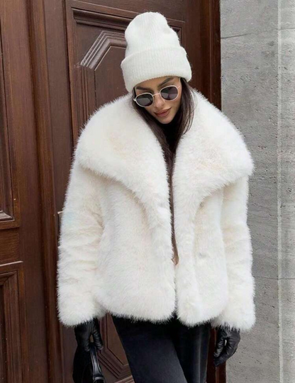 Elegant Women's Oversized Faux Fur Jacket-Free Shipping