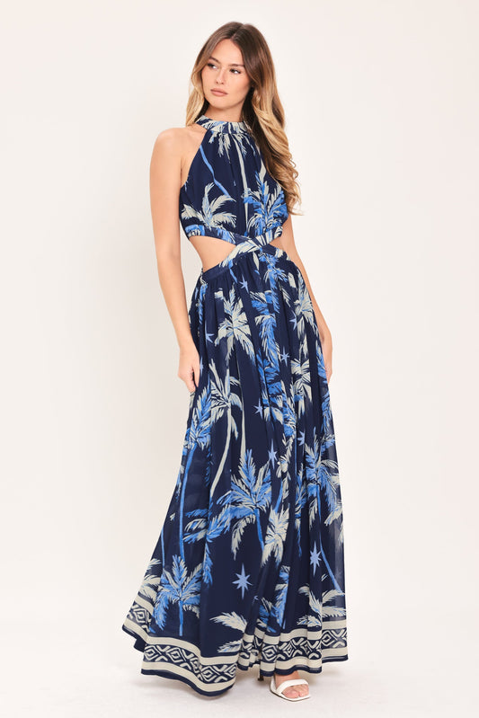 Chic Coastal Stargazer Woven Maxi Dress - Free Shipping