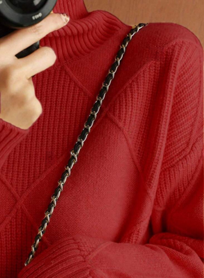 Trendy and Cozy: Plus Size Turtleneck Ribbed Sweater-Free Shipping