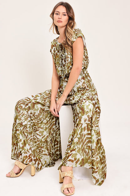 Stylish Golden Grove Woven Jumpsuit - Free Shipping